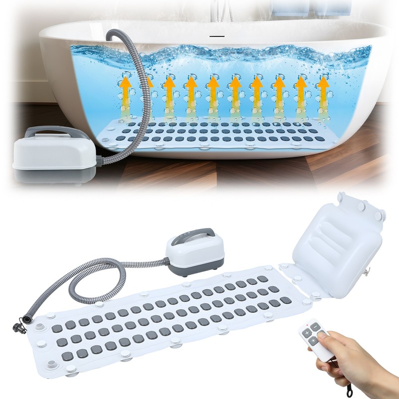 Spa Bubble Bath Machine Adjustable 6 Speed Bubbles Inflatable Pillow Non-slip gallery