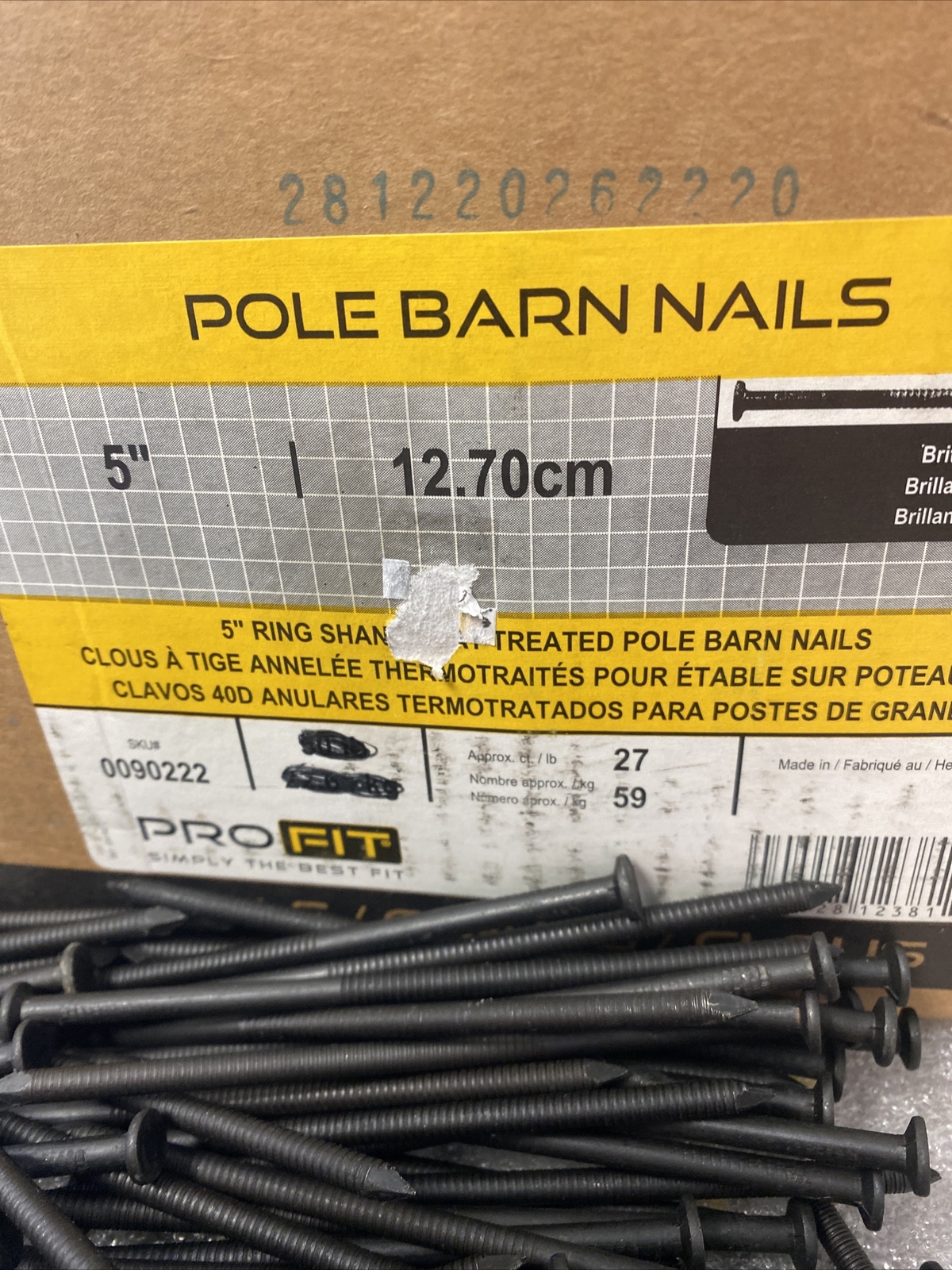4 POUNDS Pro Fit Ring Shank Pole Barn Nails 5 Inch 40D Heat Treated gallery