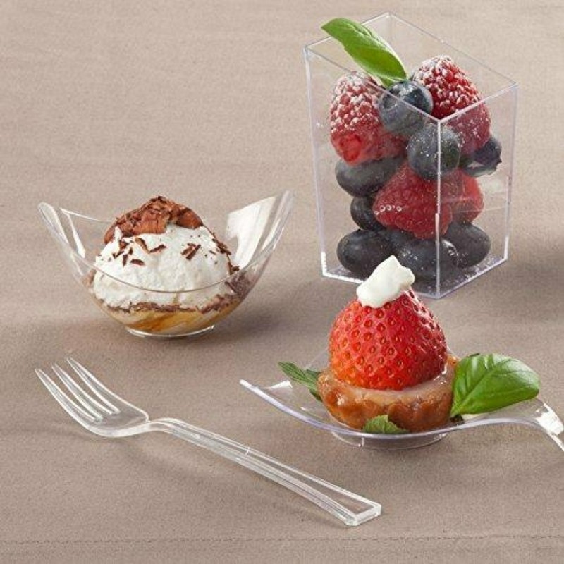 Tablesettings Mini Plastic Clear Forks 48 Count Forks for Wedding Reception gallery