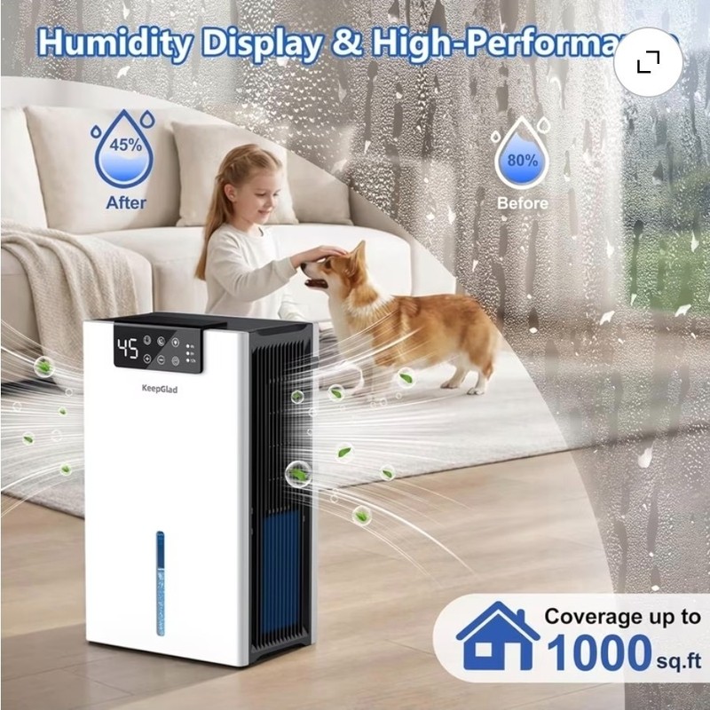 KeepGlad Dehumidifier, 98OZ Dehumidifiers for Home(1000sq.ft), Humidity Display gallery