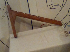 VTG MCM WOOD 7-DAY WALL MOUNT SUIT COAT GARMENT / ACCESSORIES HANGER RACK VALET
