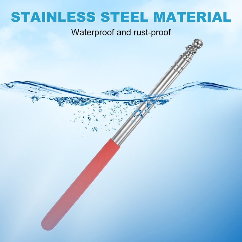 4-Pack Telescopic Handheld Flagpoles, 5.2ft/1.6m Stainless Steel Pole [Red] gallery