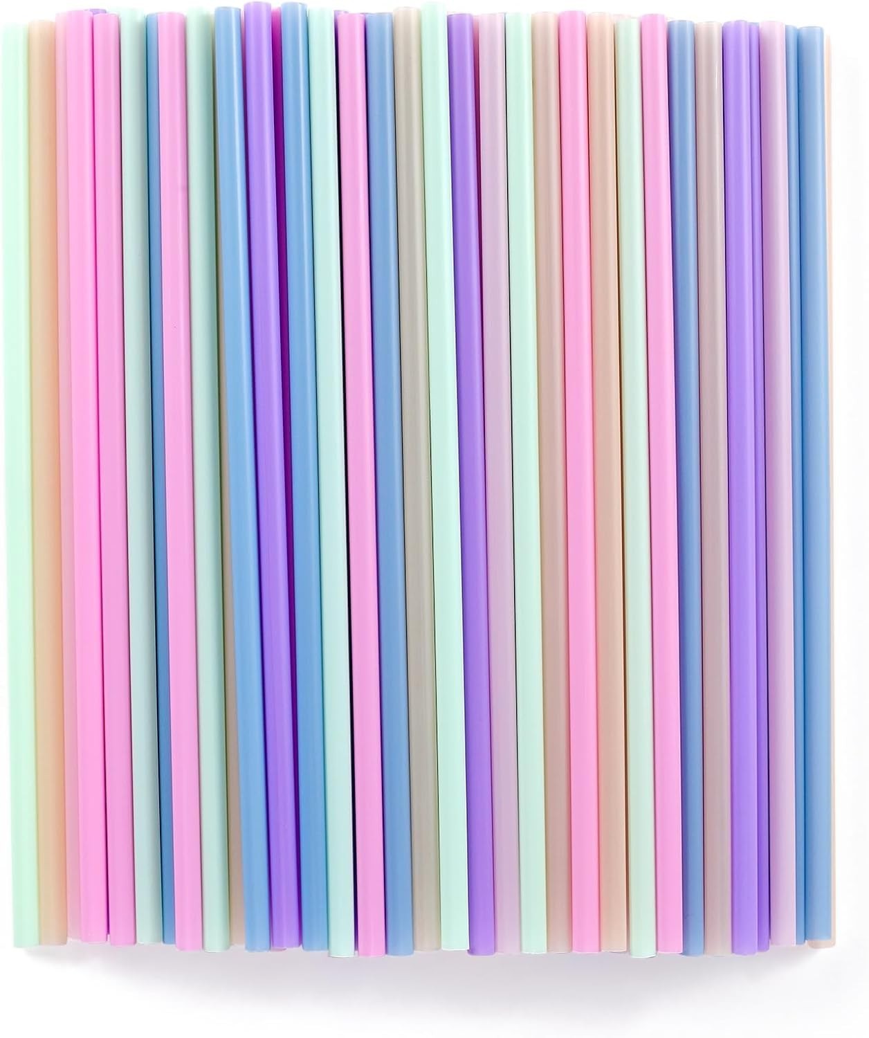 100 Pcs] Colorful Disposable Plastic Drinking Straws - 8.26" Long & 0.24" Dia... gallery