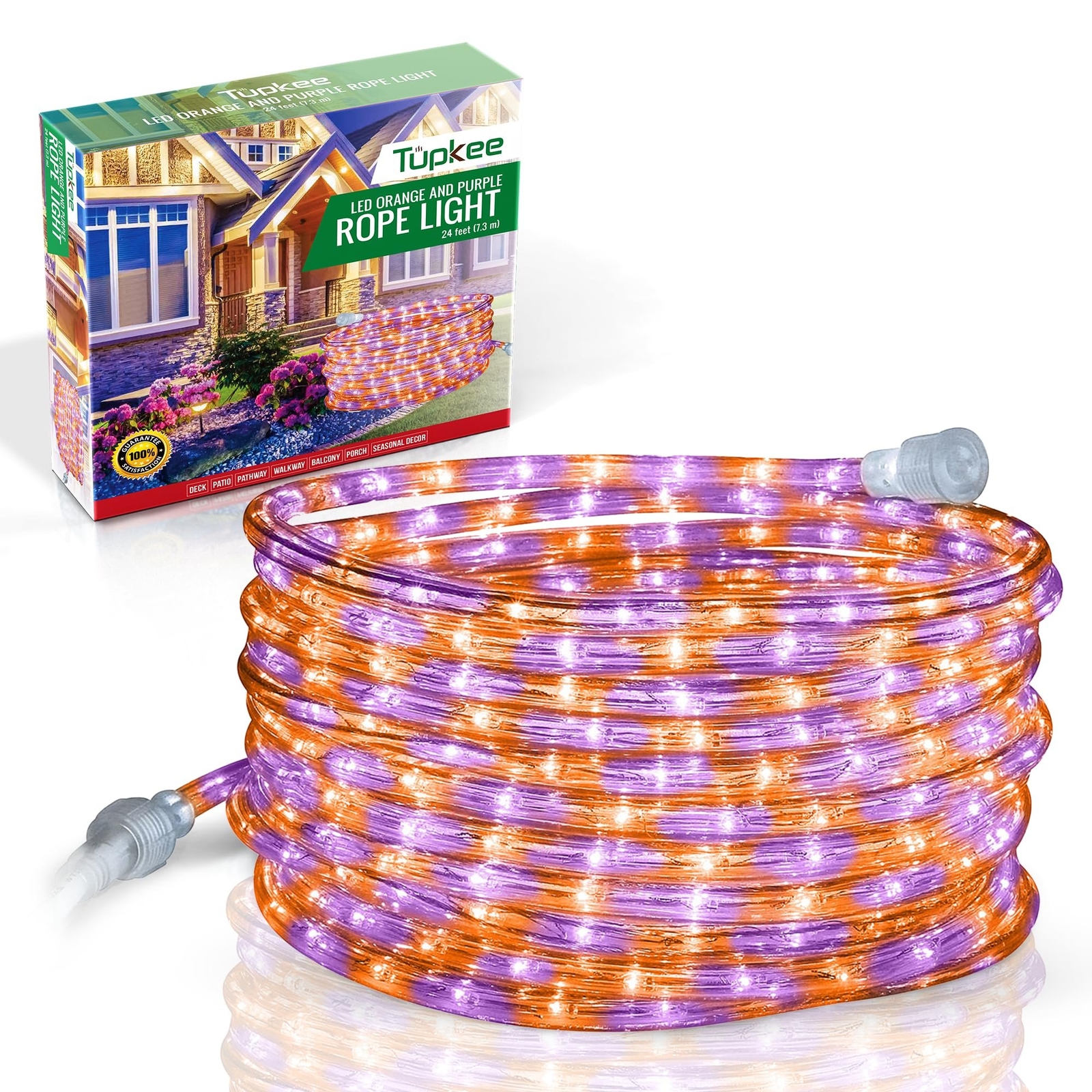 Tupkee LED Rope Light Orange & Purple - 24 Feet, for Indoor Outdoor Tube Lights gallery