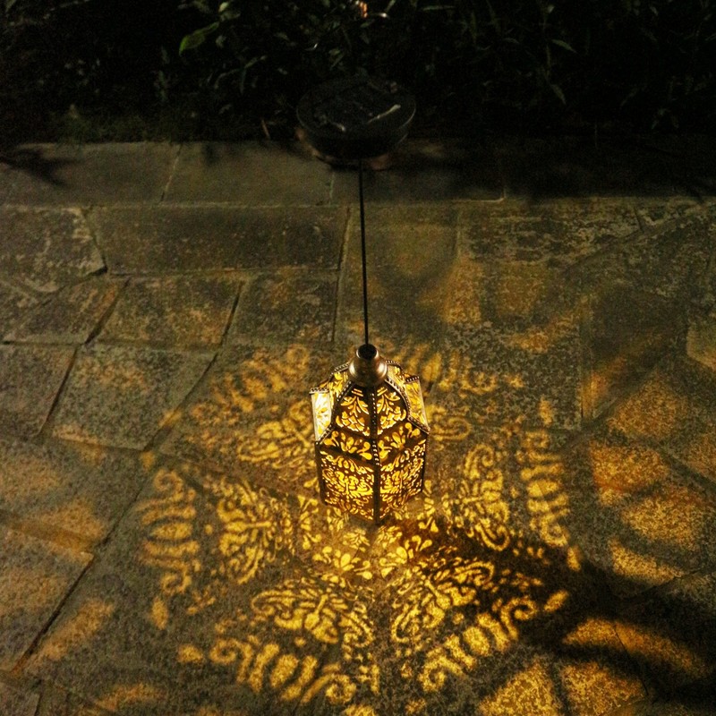 Hanging Solar Lights Outdoor Decor Solar Metal Lantern Lantern for Yard Garden gallery