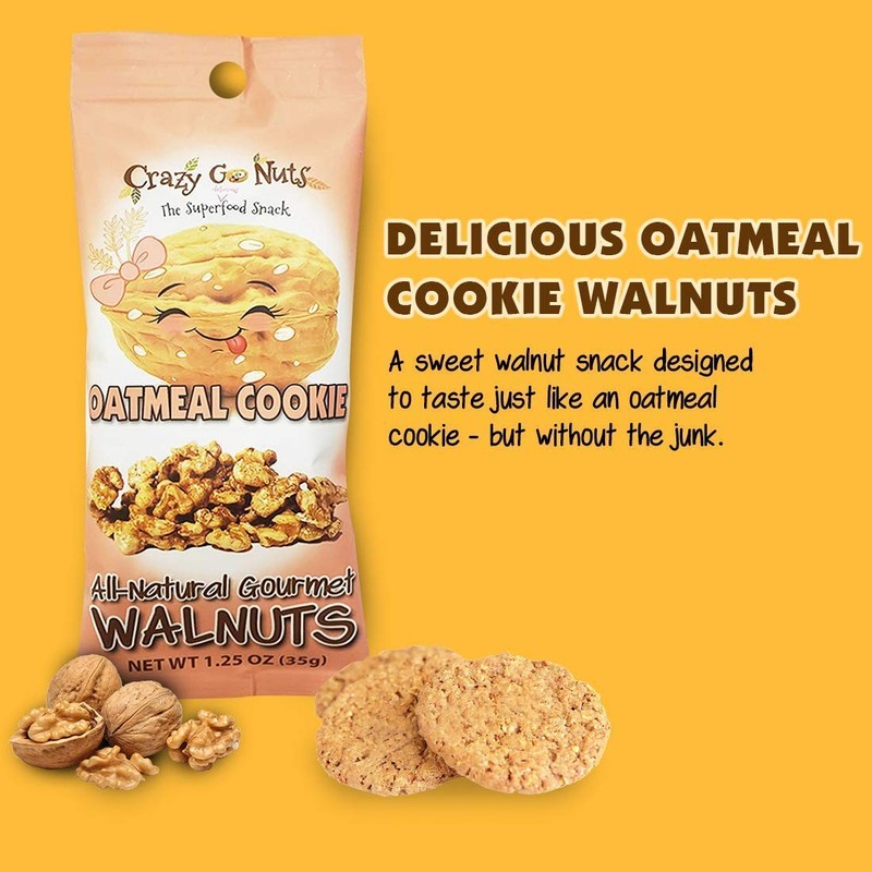 Crazy Go Nuts Walnuts Oatmeal Cookie 1.25 oz 6-Pack Healthy Snacks Vegan Gluten gallery