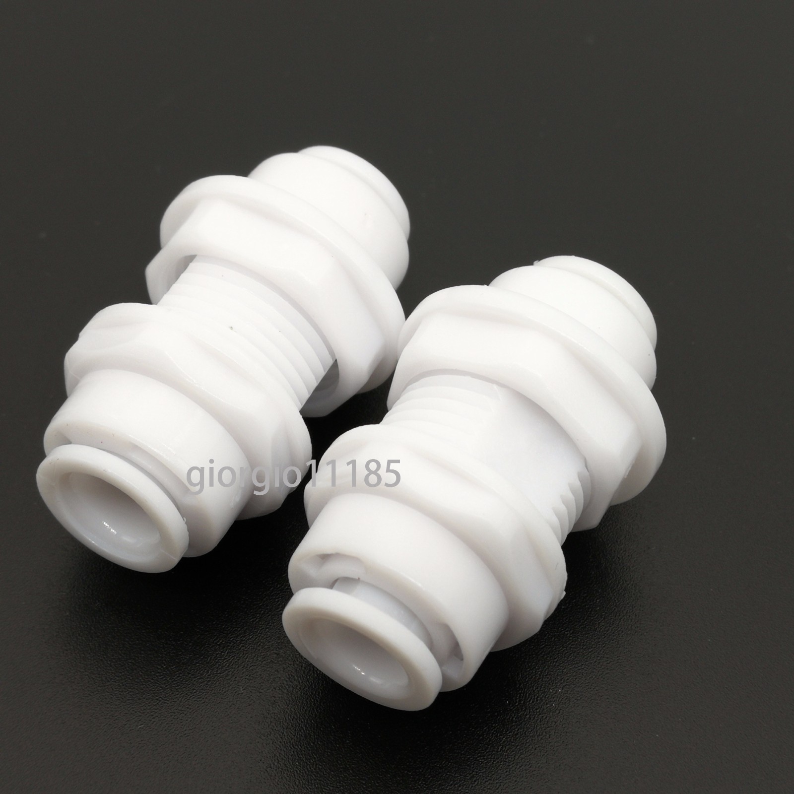US Stock 2pcs 1/4" to 1/4" Quick Connect Bulkhead Connector Push Fit gallery