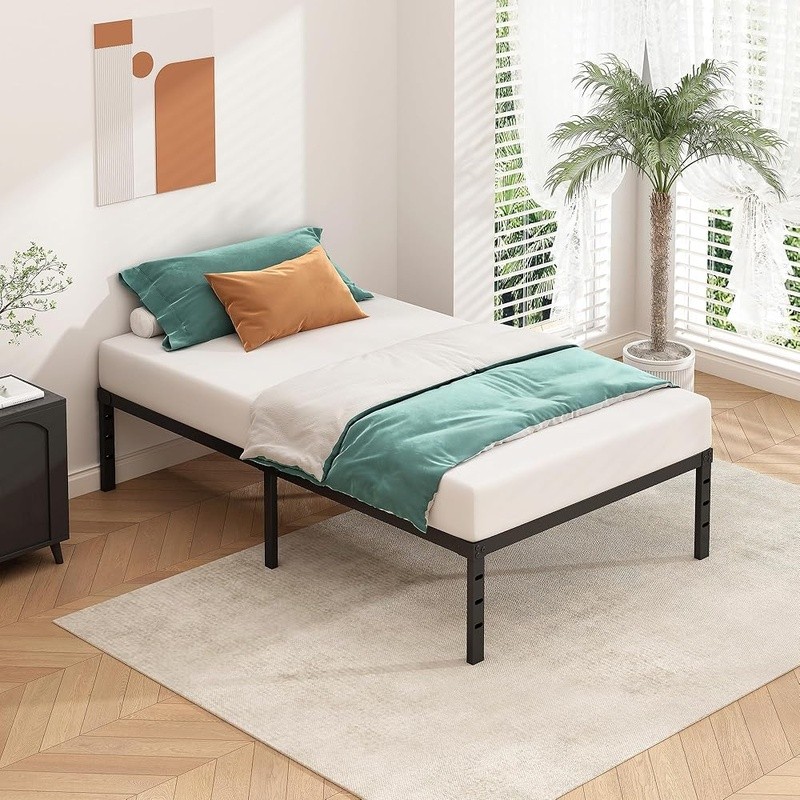 Metal Bed Frame W/ Storage Easy Assembly Squeak Resistant Modern Design New gallery