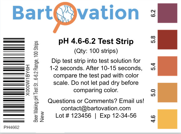 pH Test Strips for Beer 4.6 to 6.2 pH [Vial of 100 Strips] gallery