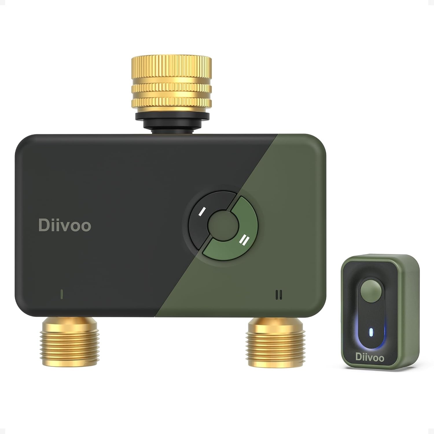 Diivoo Brass WiFi Sprinkler Timer 2 Zone, Smart Water Timer for Garden Hose Remo gallery