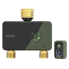 Diivoo Brass WiFi Sprinkler Timer 2 Zone, Smart Water Timer for Garden Hose Remo