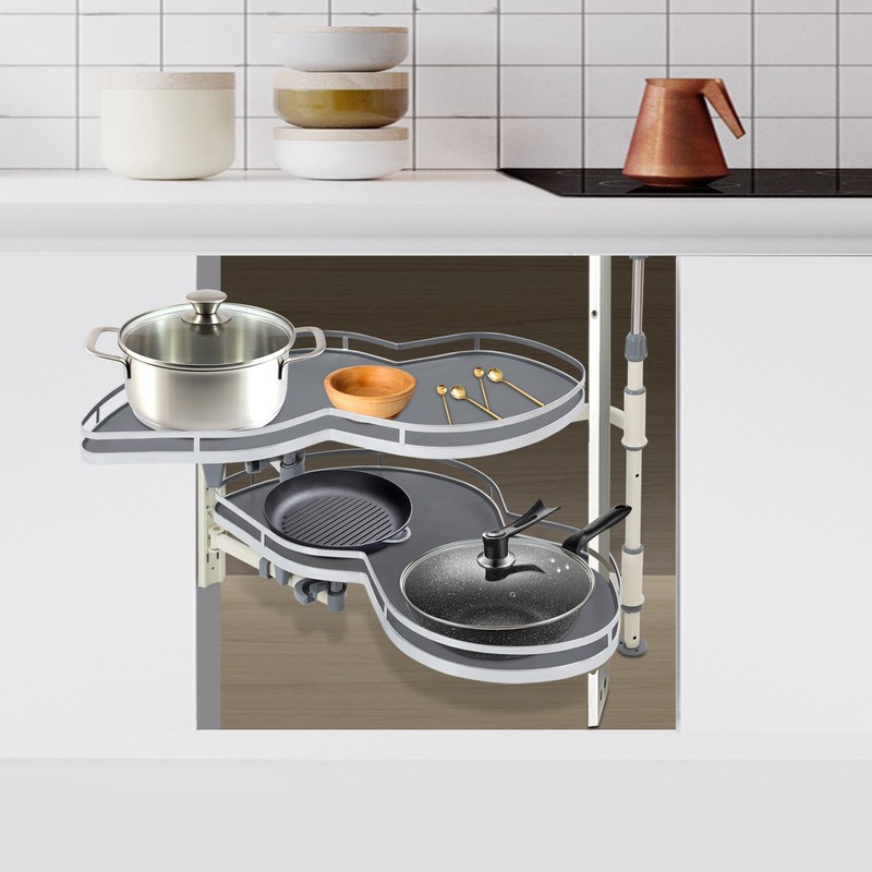 Kitchen Blind Corner Cabinet Pull Out Shelves 2-Tier Left Pull-out Organizer gallery