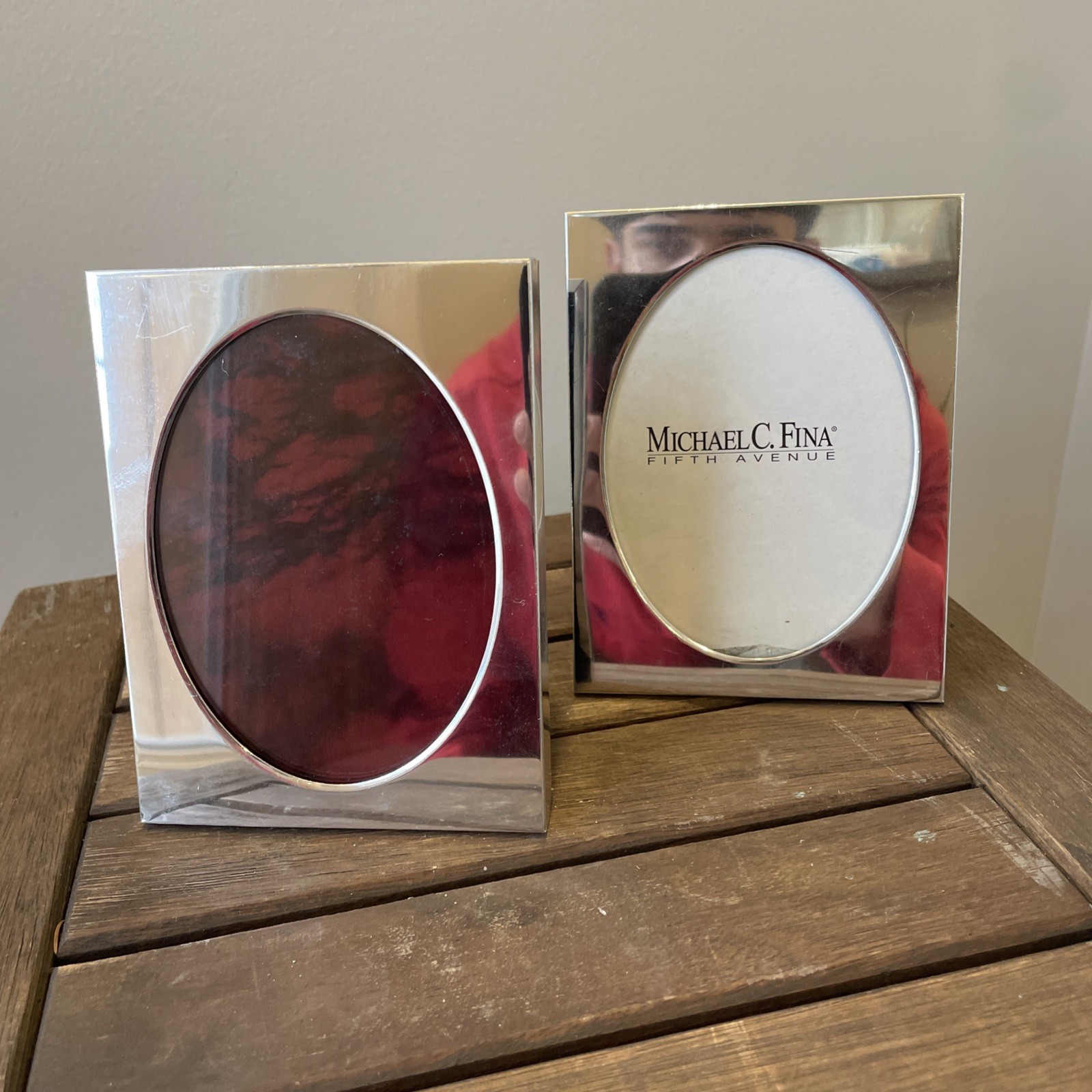 2 Silver plated Oval Picture Frame 2x3” gallery