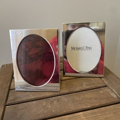 2 Silver plated Oval Picture Frame 2×3”