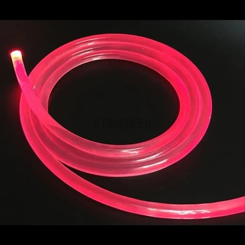 Transparent Super Bright Solid Core Side Glow Optic Fiber 1.5~12mm Thick Cable gallery
