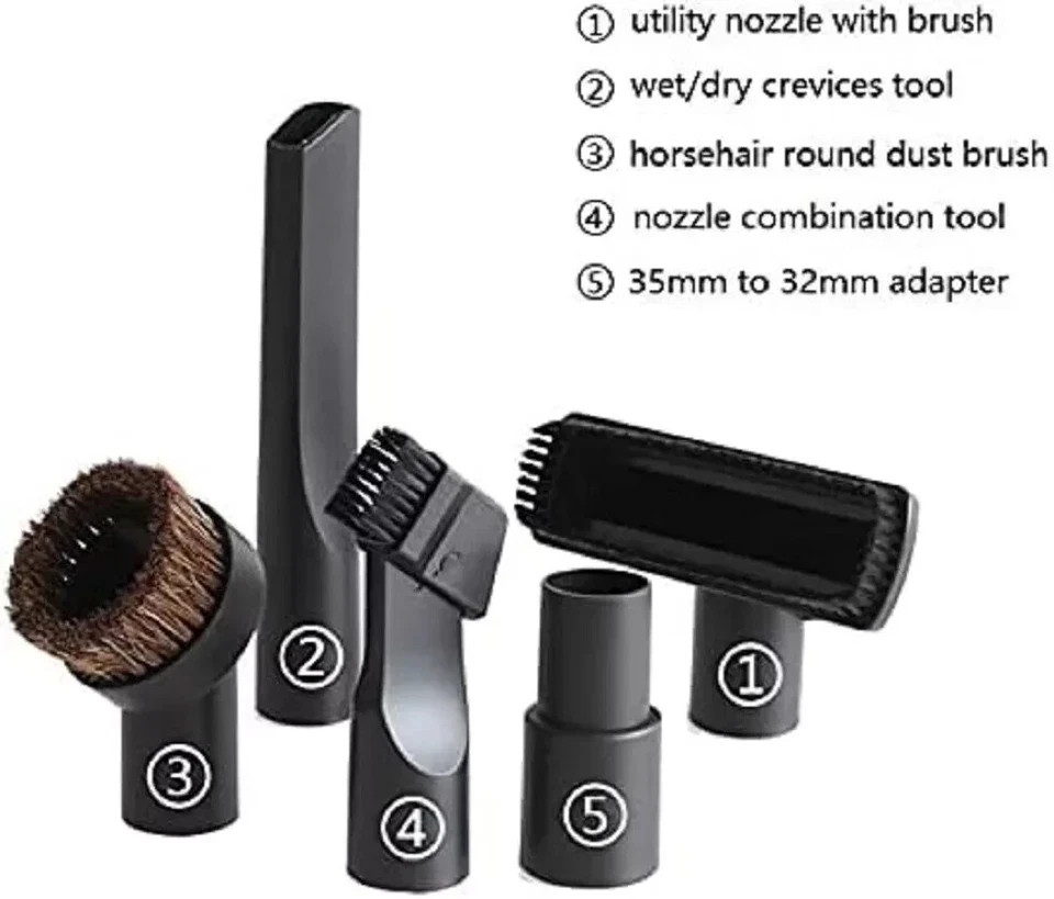 5 Piece Rigid Shop Vac Attachment Ridgid Shop AC Husky Craftsman Hose Universal gallery