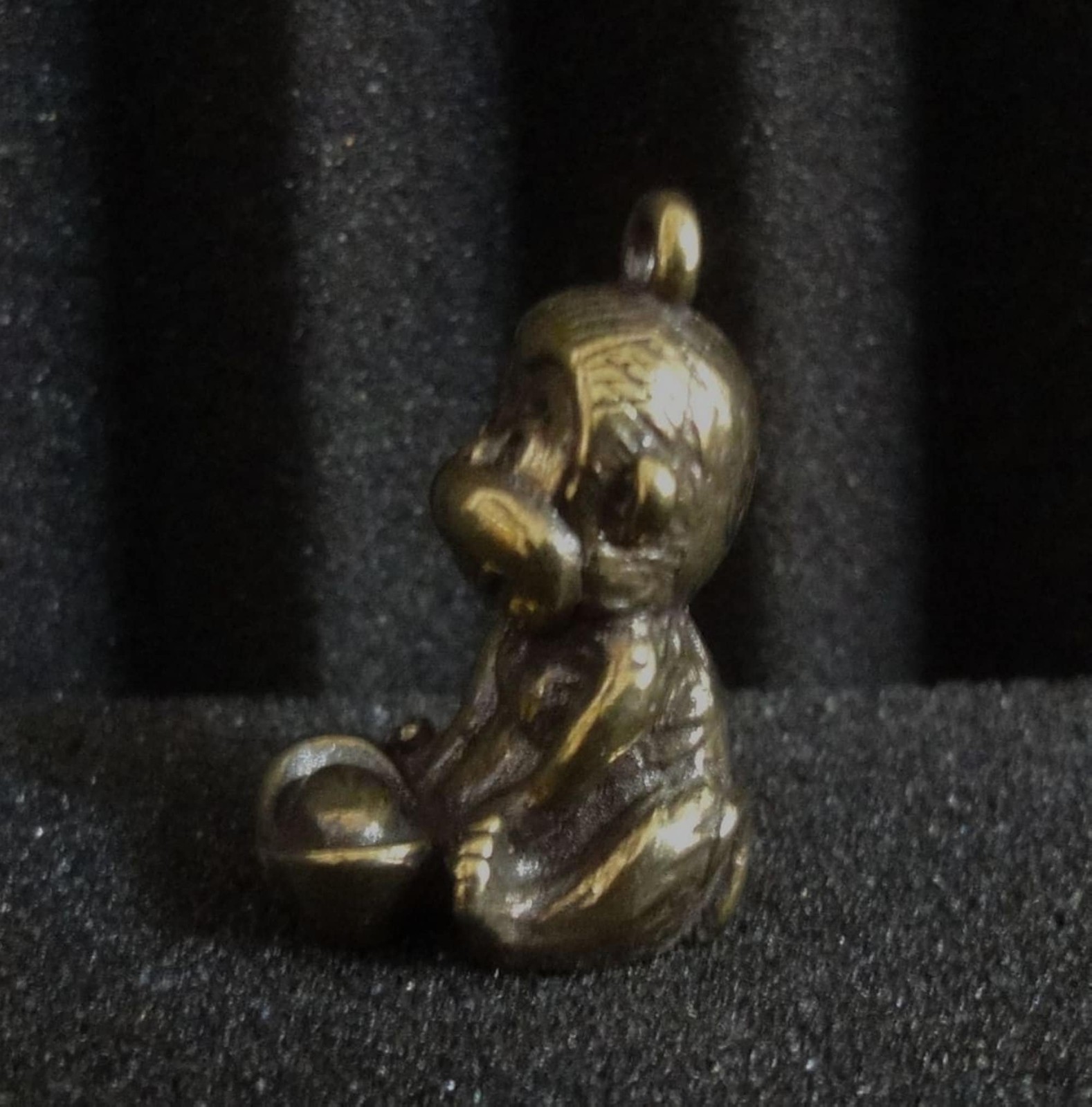 Vintage Style Solid Brass Copper Mini Lovely Monkey Statue Pendant gallery