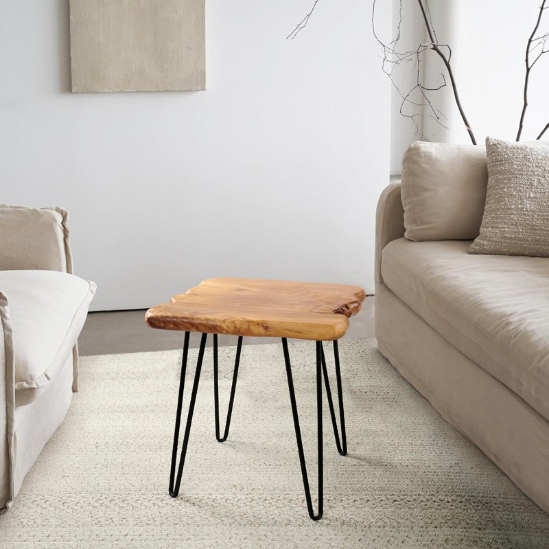 GREENAGE Cedar Live Edge Coffee Table with 4 Hairpin Legs 20" x 20" x 21" Height gallery
