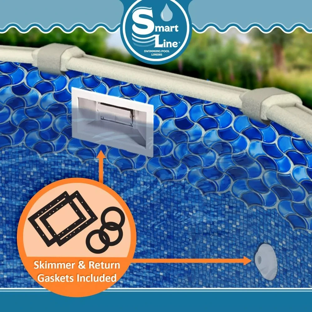 SmartLine 25 Gauge Poseidon Swimming Pool Overlap Liners with Gasket Kit gallery