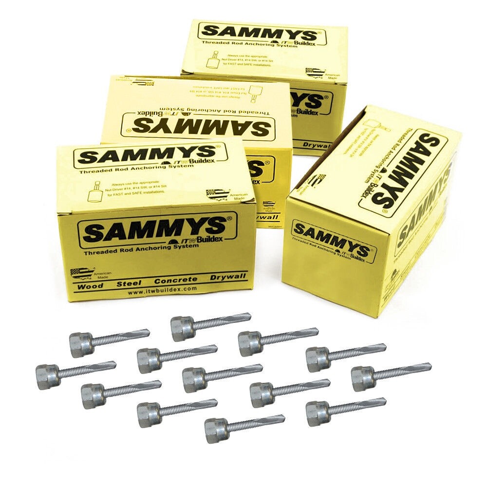 Sammys DST 100 1/4 Inch Vertical Thread Rod 1/4-14 x 1 Inch Screw Steel 100Piece gallery