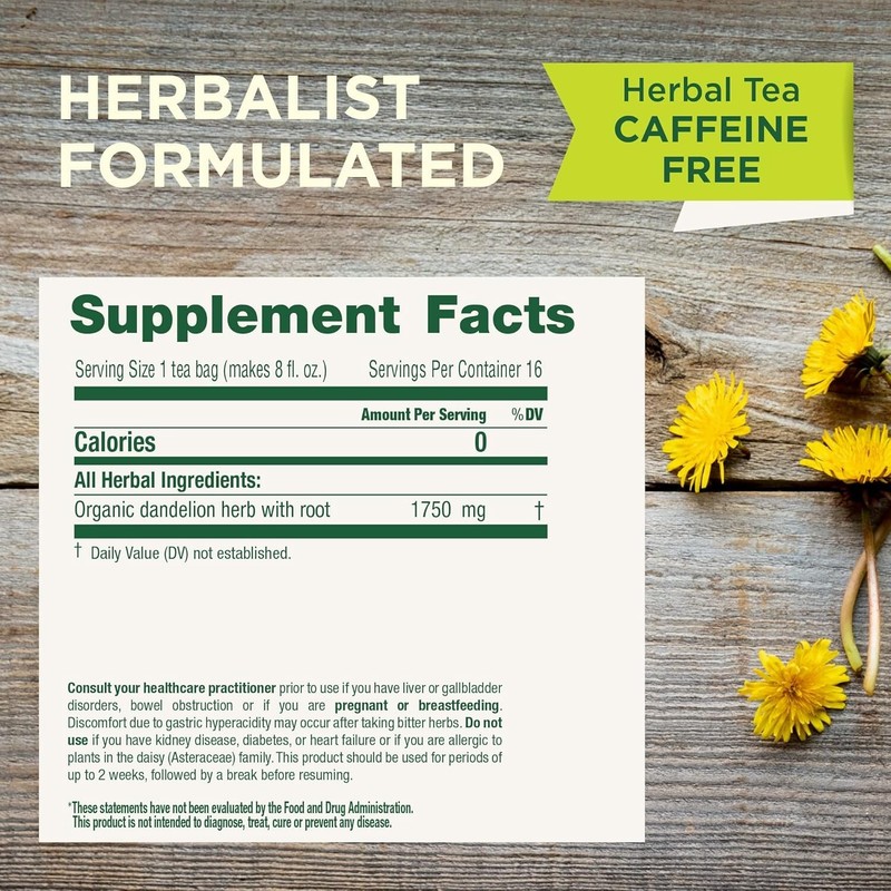 1 Pack Dandelion Leaf & Root Herbal Tea Supports Kidney Function and Digestion gallery