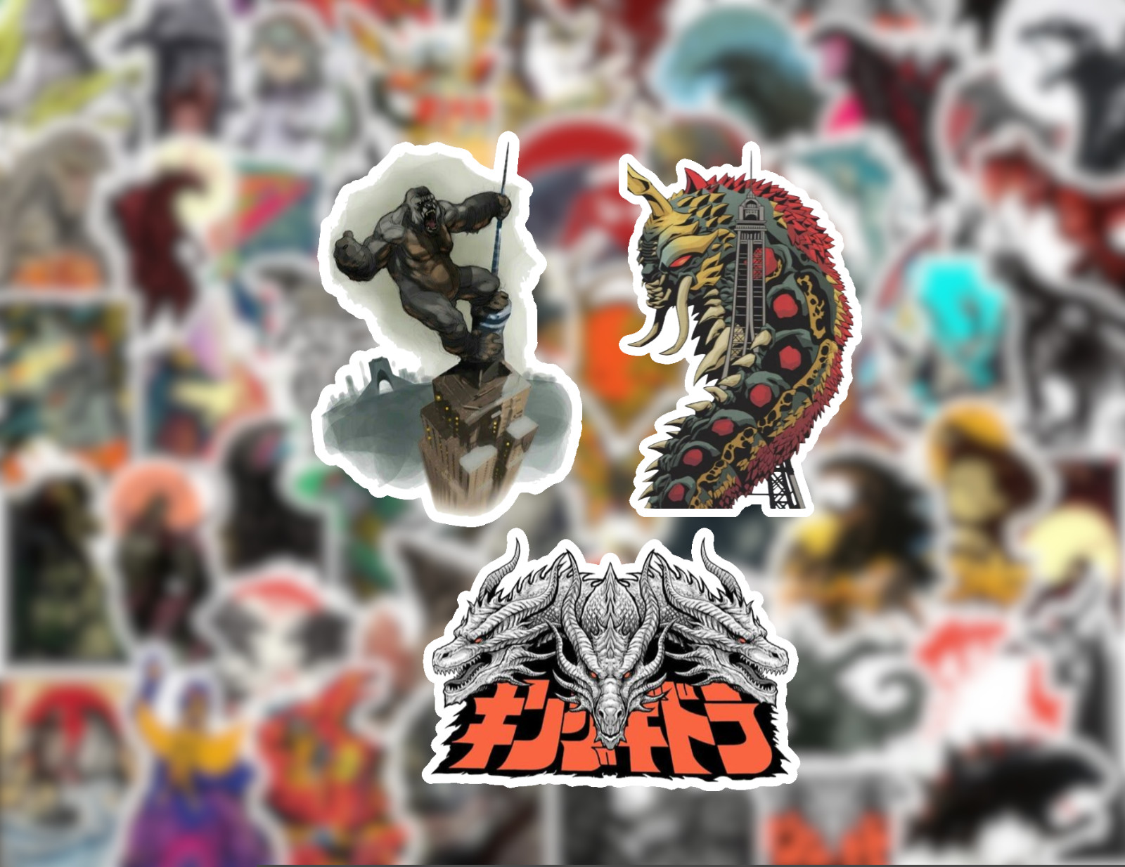 25/50 Monsterverse Sticker Pack - Matte Vinyl - Godzilla King Kong Ghidorah gallery