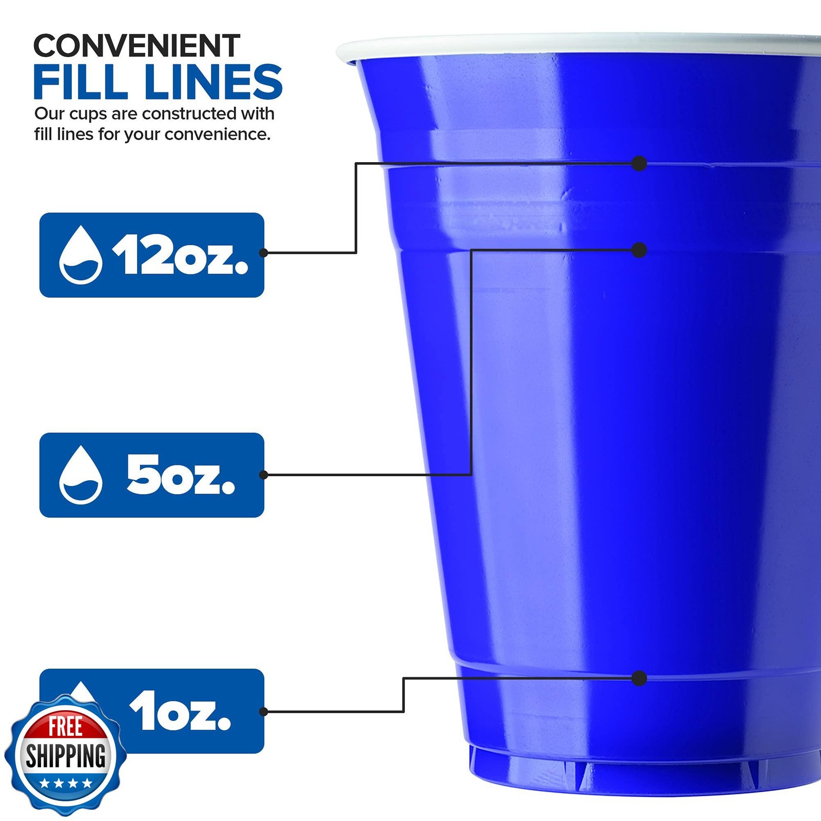 Stock Your Home Blue Plastic Cups Disposable, 16oz (100 Count) He gallery