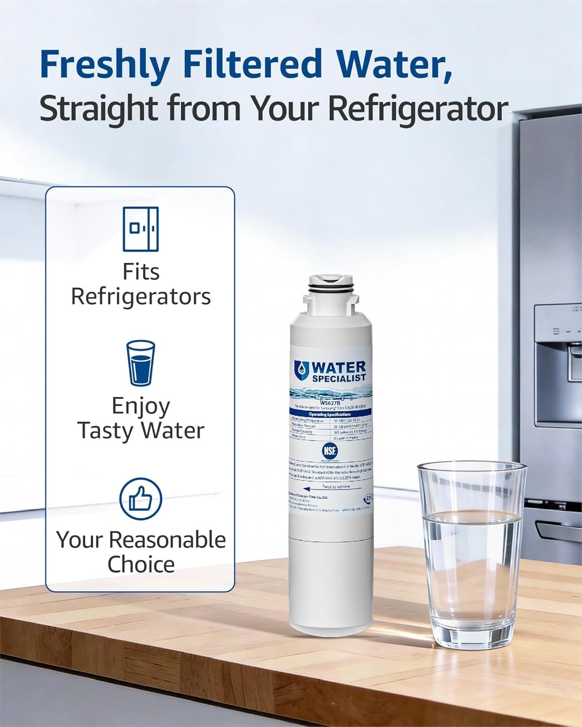 3 Pack Waterspecialist DA29-00020B Replacement Water Filter for Samsung Fridges gallery