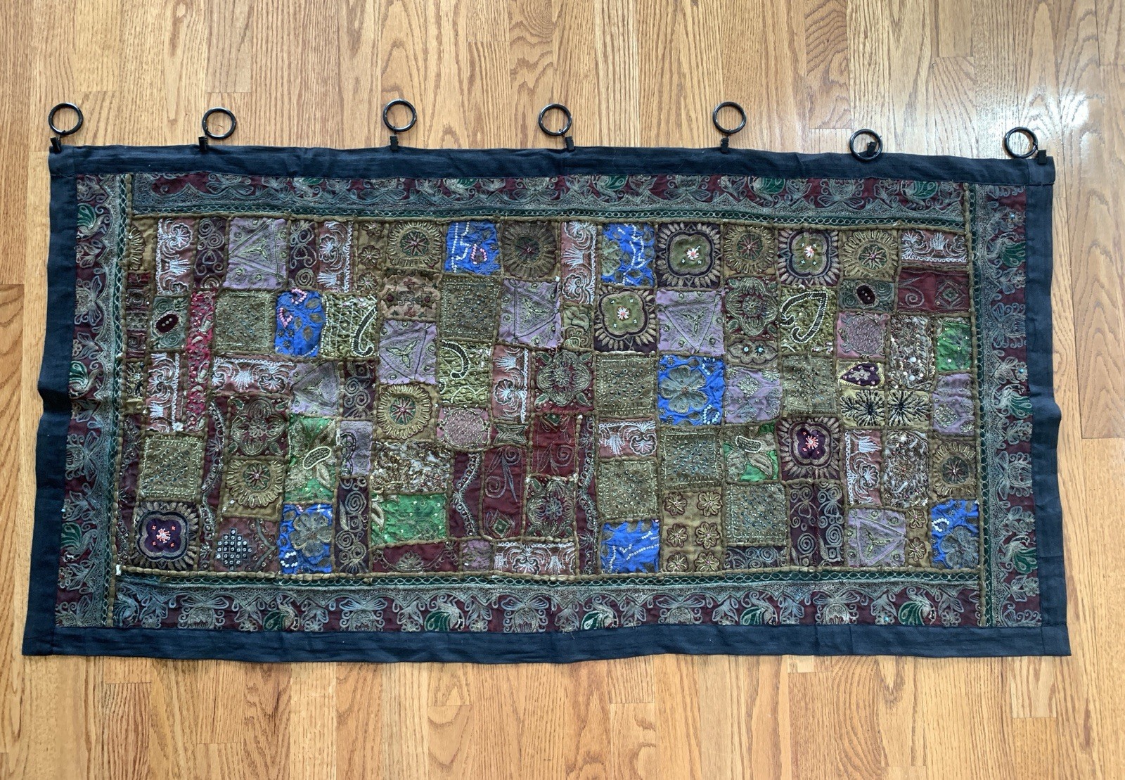 Vintage Hand Embroidery Sequins Wall Hanging Patchwork Tapestry Art Indian? gallery