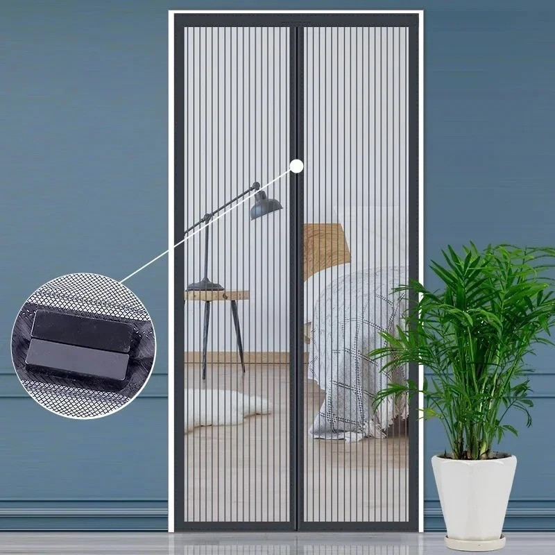 Magnetic Screen Door Mesh Curtain Durable Heavy Duty Mosquito Net Bug Hands Free gallery