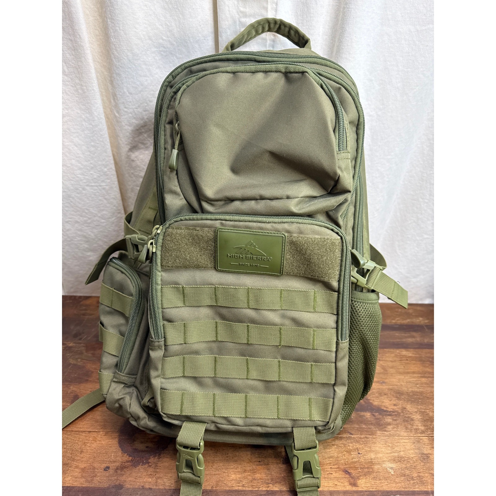 High Sierra Tactical Green Hiking Camping Backpack Knapsack 15" Computer Pack  3