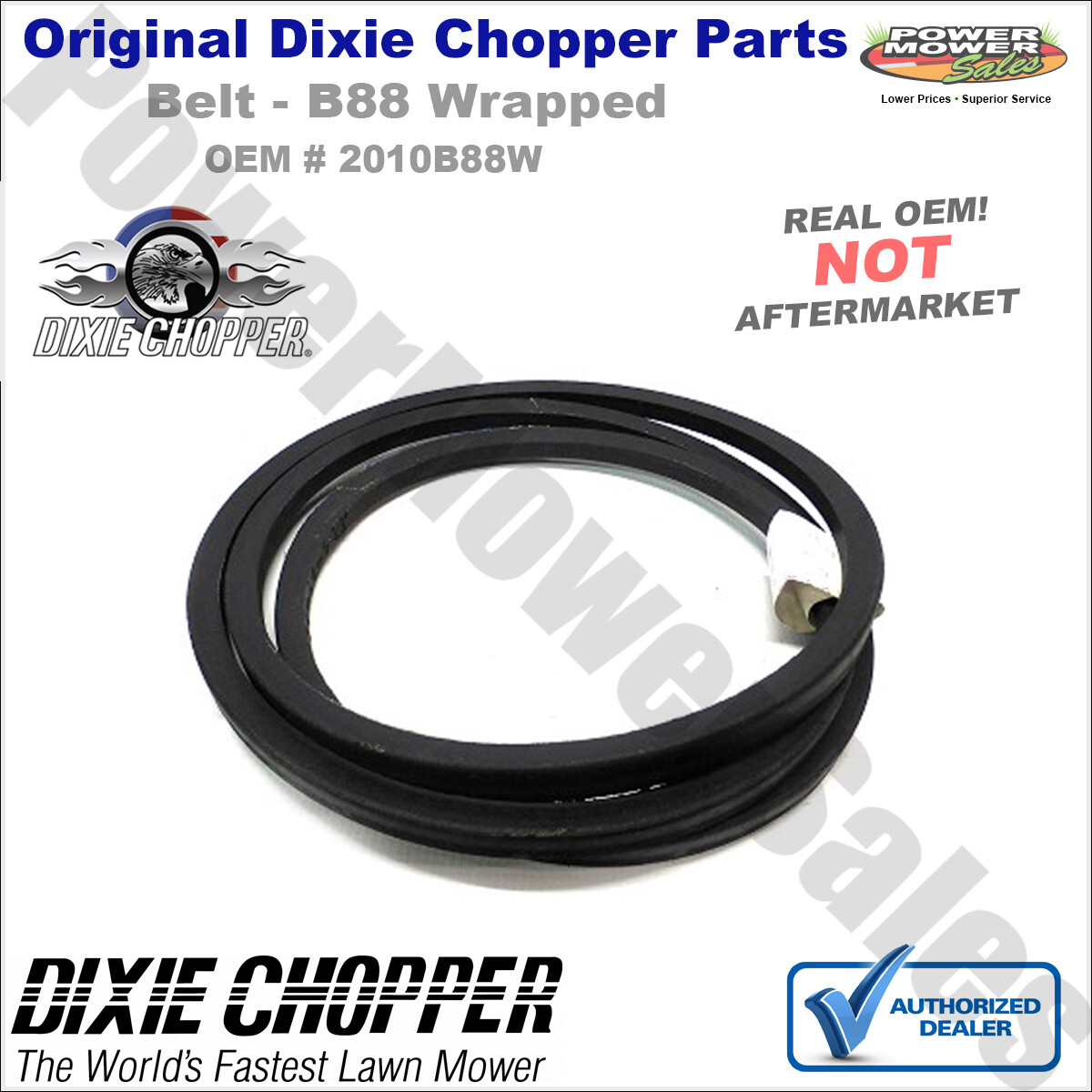 OEM Dixie Chopper B88 Wrapped Belt for Classic Lawn Mowers 2010B88W gallery