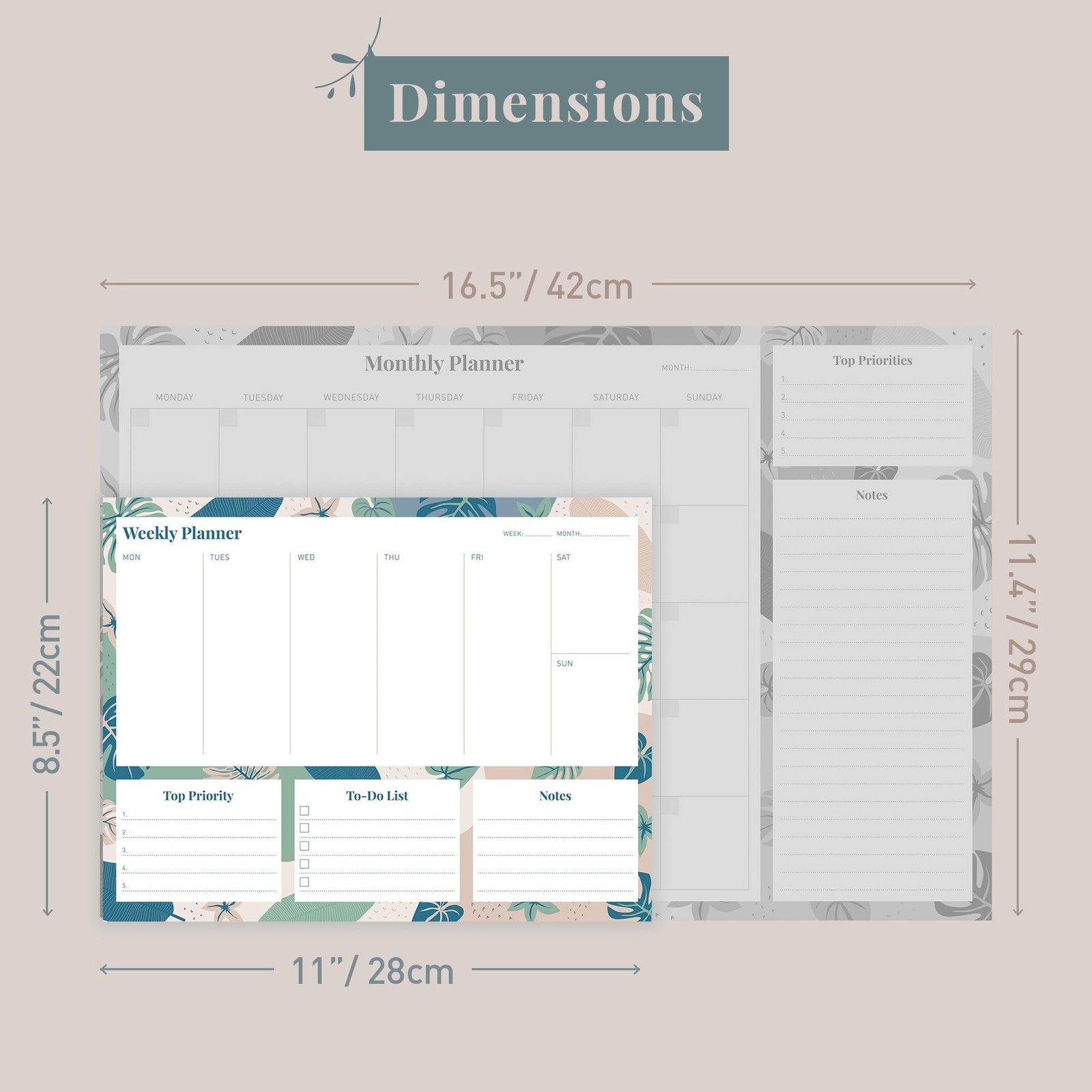 Riley's Weekly Planner Pad, Calendar Tear Off, Desk Organizer, To Do List Not... gallery