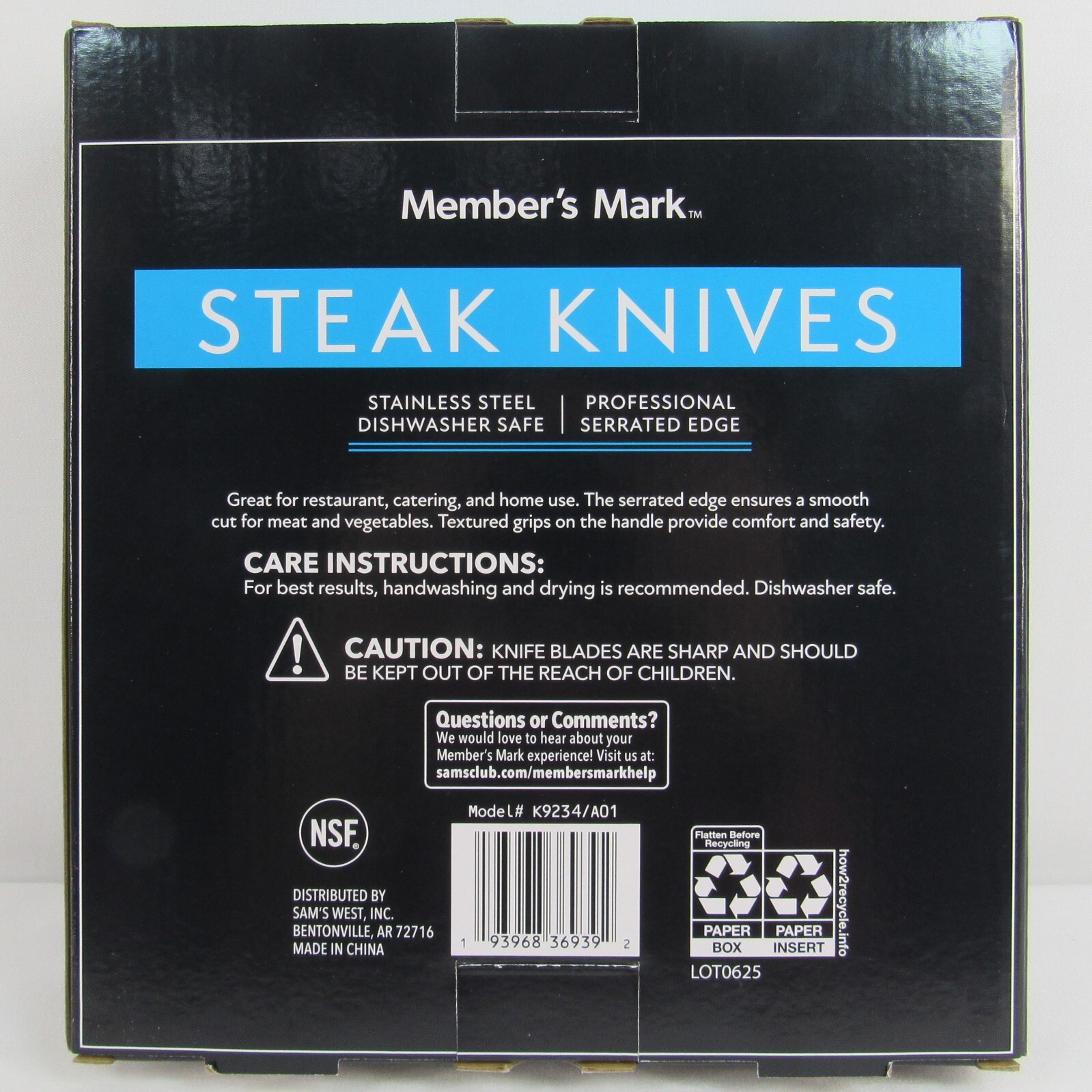 Steak Knives 12 Pieces Box Stainless Steel Flatware Member's Mark Food Service gallery