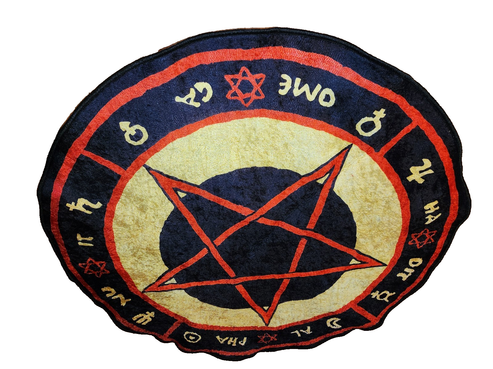 The Love Witch Patterned Rug, Astrology Rug, Room Decor, Red Pentagram gallery