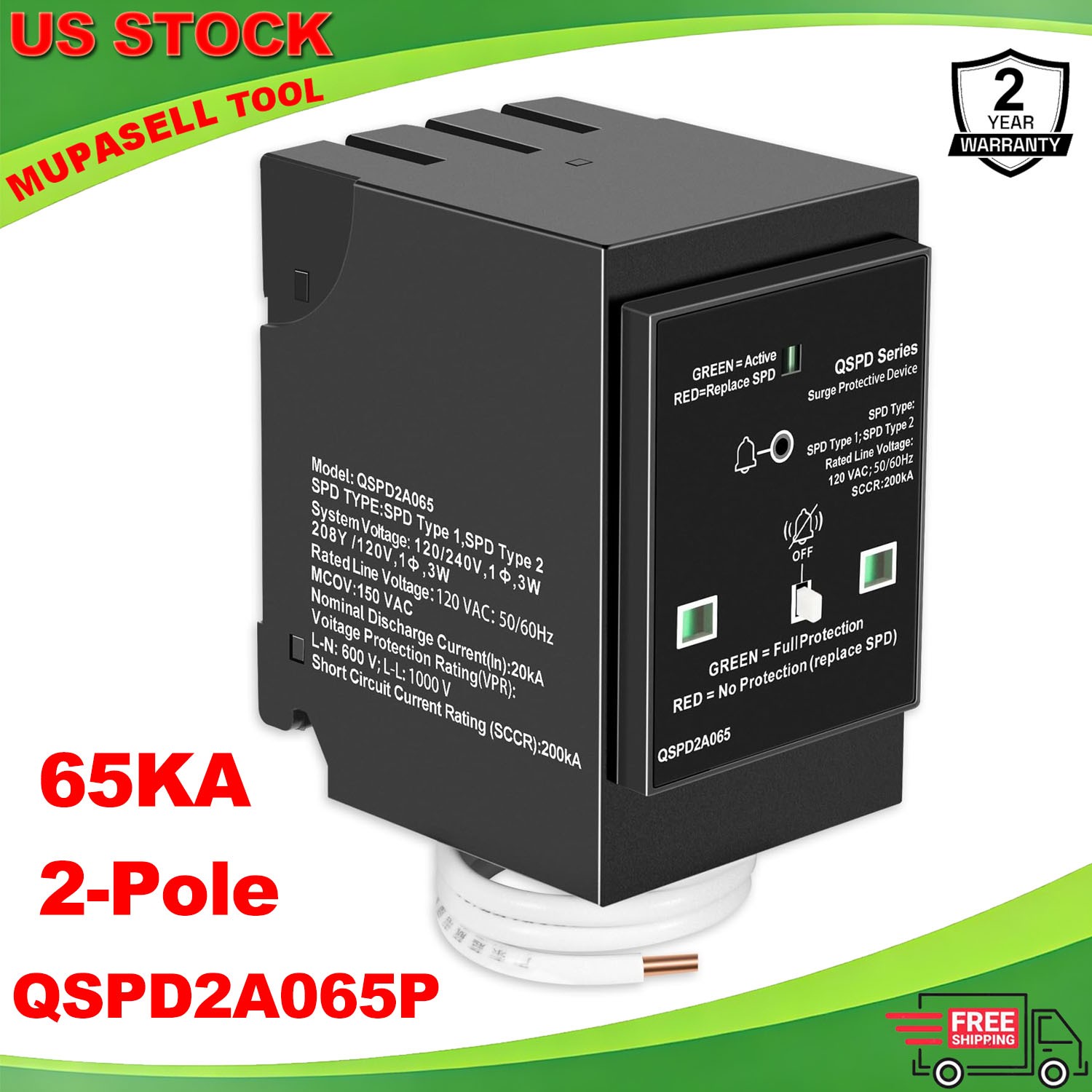 Replacement for Siemens QSPD2A065P Plug-in Surge Protection Device 2-Pole 65kA gallery