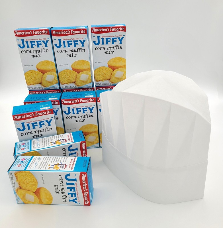 12 Boxes Jiffy Cornbread Mix and a Sunivale Chef Hat Each Box Makes 6 Muffins! gallery
