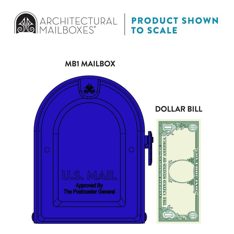 Architectural Mailboxes MB1 Blue, Medium, Steel, Post Mount Mailbox gallery