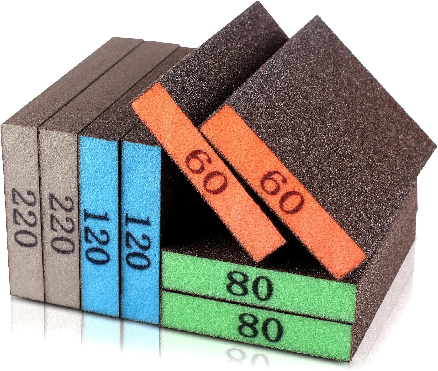 8 Pack Sanding Sponge, Washable & Reusable Sanding Blocks for Drywall, Wood, Met gallery