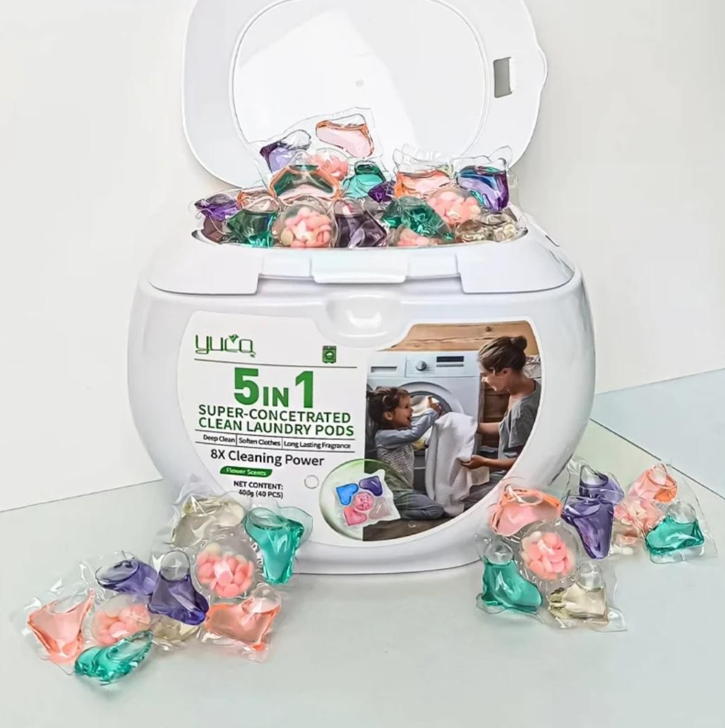 5 in 1 Hypoallergenic Laundry Detergent Pods for Sensitive Skin- 40pcs gallery