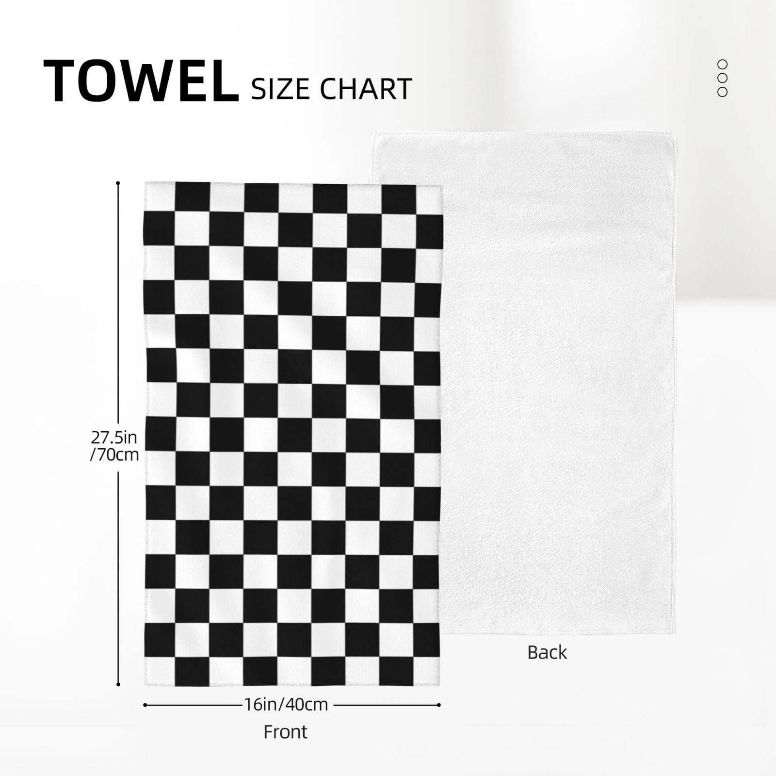 hsbolediy Black Checkered Decorative Hand Towels Free Size, gallery