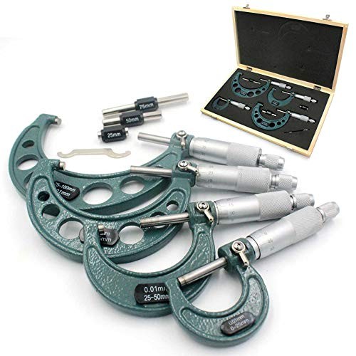 Premium Outside Micrometer Set 0-100mm/0.01mm Precision Machinist Tool gallery