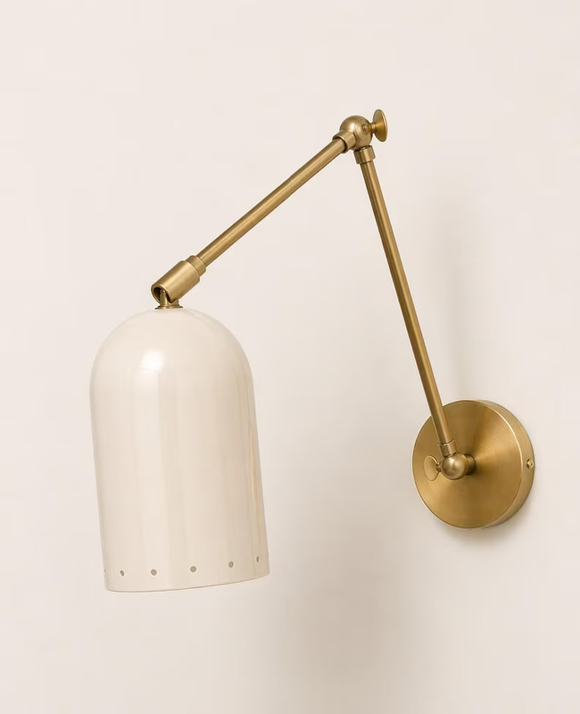 Handmade Adjustable Brass Wall Sconce, Modern Swing Arm Reading Wall Lamp gallery