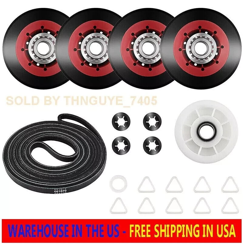 For Whirlpool Maytag Dryer Repair Maintenance Kit Pulley Rollers #PXW2069013X161 gallery