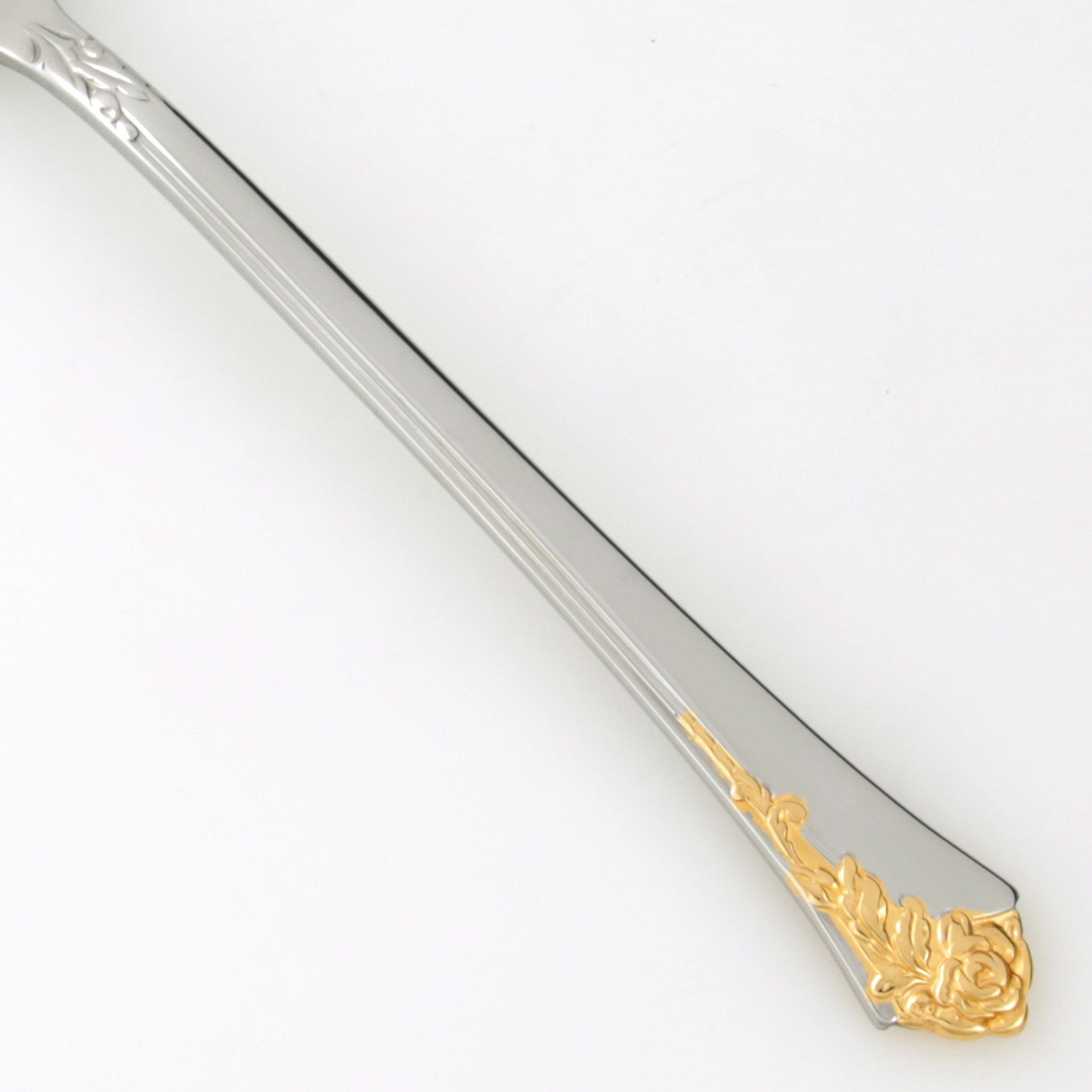 Oneida GOLDEN DAMASK ROSE Stainless Heirloom Cube Gold Accent Flatware CHOICE gallery