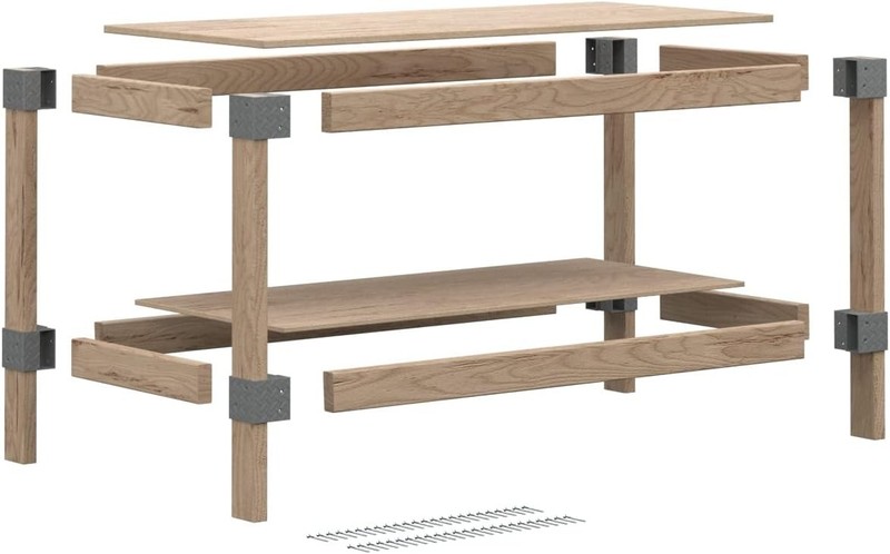 Heavyweight 2 X 4 Do-It-Yourself Workbench Kit,Gray gallery