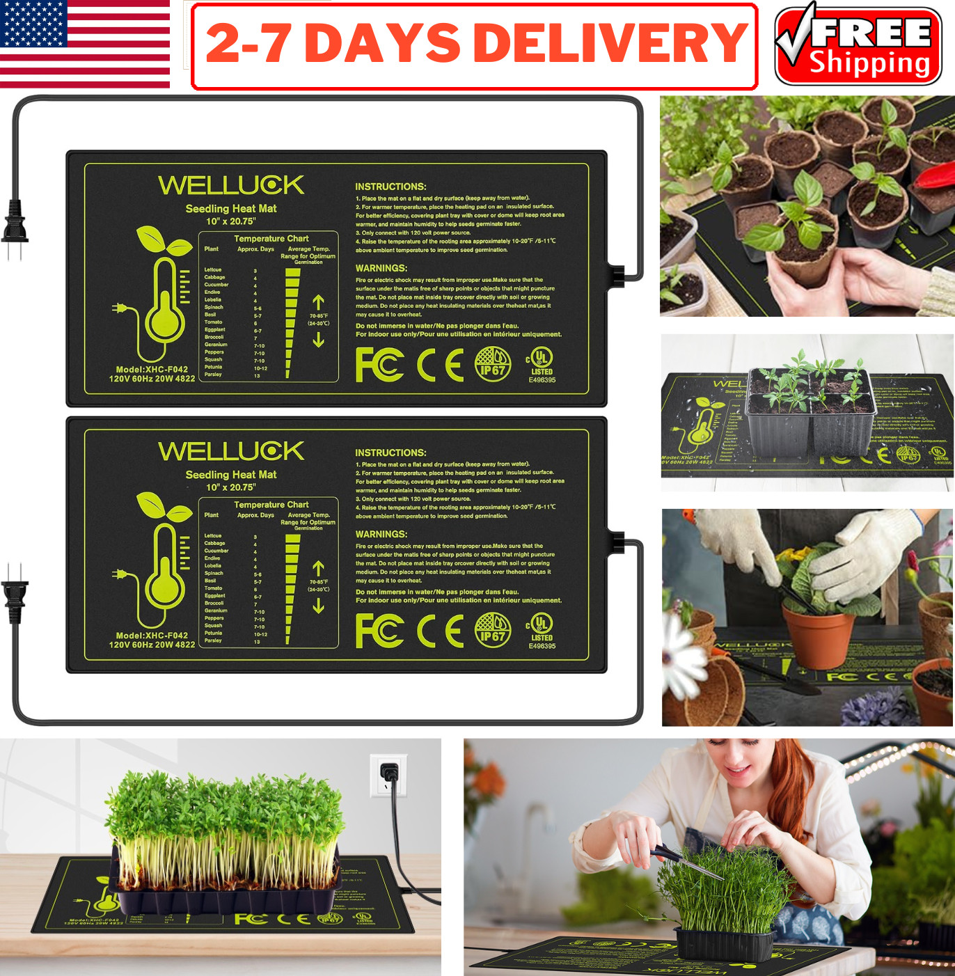 Seedling Heat Mat Seed Starter Pad 10"x20.75" Germination Propagation Hydroponic gallery