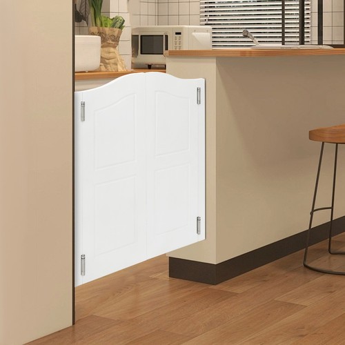 Solid Wood Partition Double Door for Shop Entrance 91*107cm/36*42in White gallery