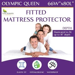 Olympic Queen 66″x80″ Waterproof Mattress Protector – Super Queen Size Fitted…