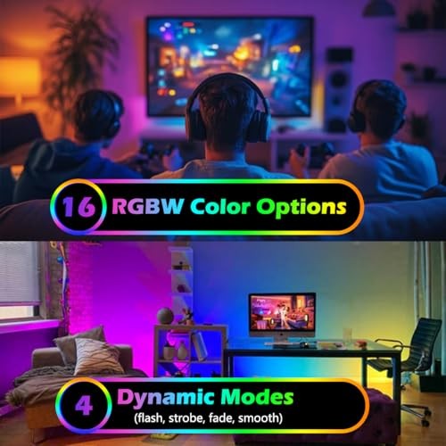 Spot Light with Remote Control Indoor, RGBW Color Changing Wall Light, Black gallery